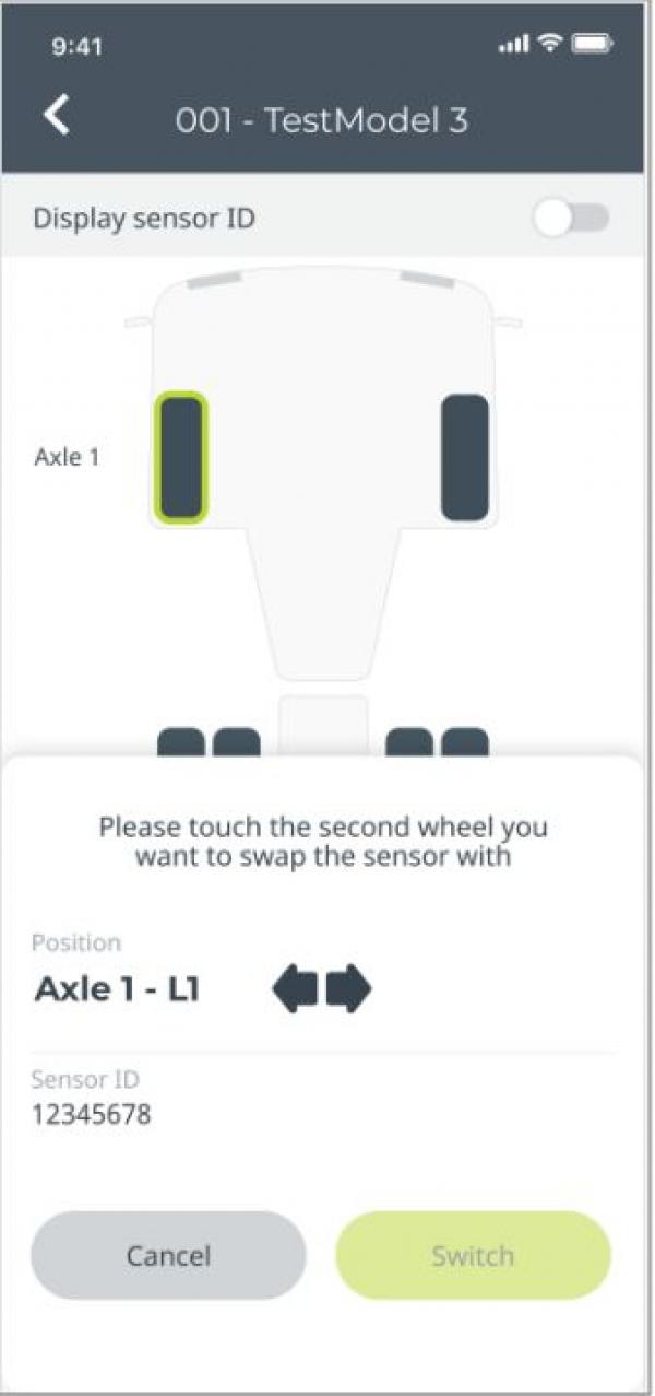 TPMS App - Abbinamento sensore